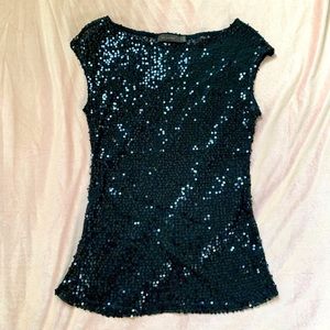 Sequin Top Limited/Express Black Cocktail Party